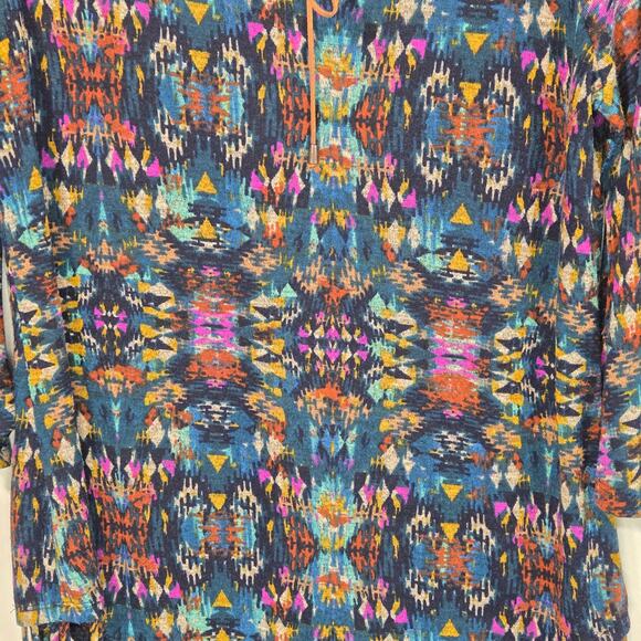 Isela Women's Tunic Style With Hem Fringe. Multi Color. Size Large. - Picture 9 of 9